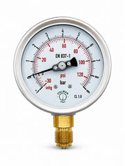 Liquid-Filled Industrial Pressure Gauge – PG.IT100.005.1.1.GLO