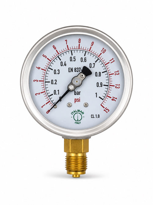 Liquid-Filled Industrial Pressure Gauge – PG.IT100.009.1.1.GLO