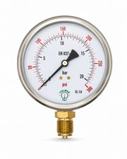 Liquid Fillable Bourdon Tube Pressure Gauge 4 Inch — PG.IT100.019.1.1.GL