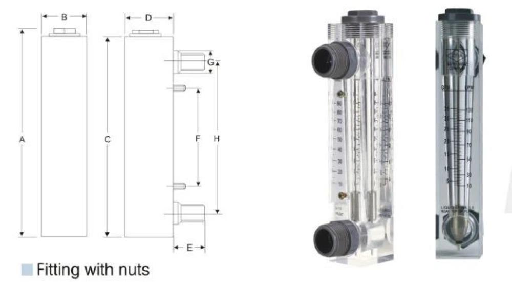 Flow Meter / Rotameter - RI.LZM.25z.10-50LPM